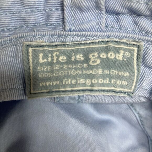 Life Is Good Bucket Hat 12-24 Months Blue Sun Beach Jake Chin Strap Kids Outdoor - Picture 3 of 9